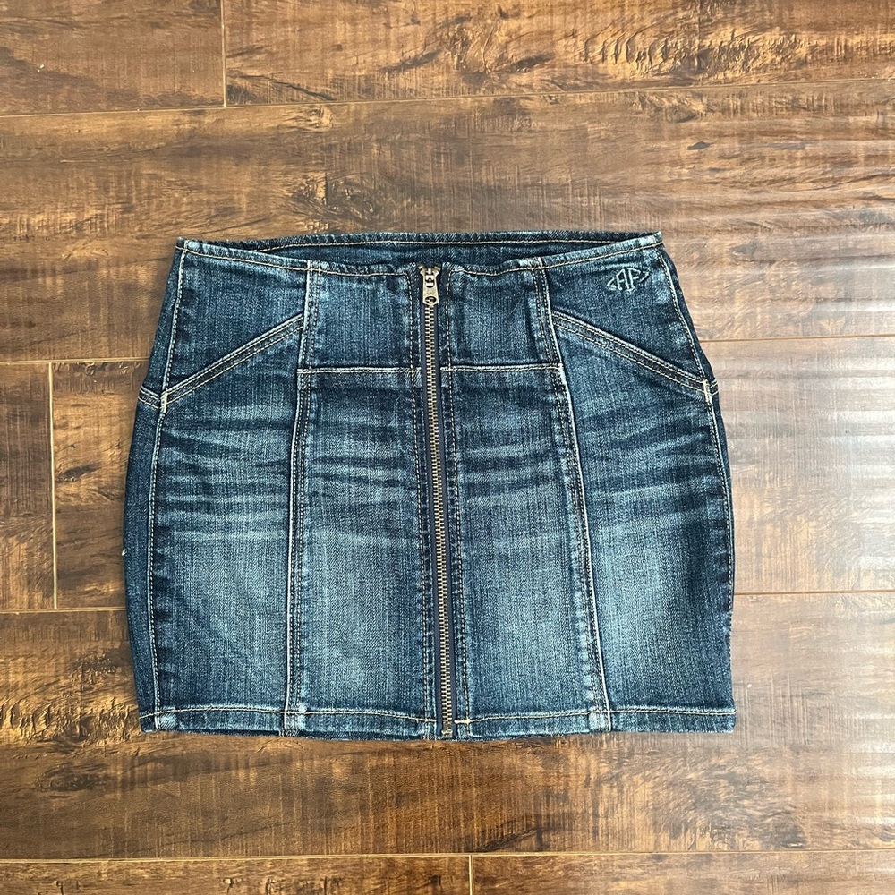 Vintage denim mini skirt